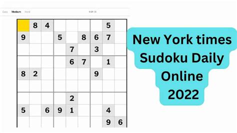 ny times sudoku daily online